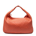 Shoulder Bag Large Veneta Hobo Orange Intrecciato Leather
