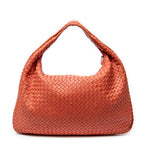 Shoulder Bag Large Veneta Hobo Orange Intrecciato Leather