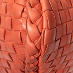 Shoulder Bag Large Veneta Hobo Orange Intrecciato Leather