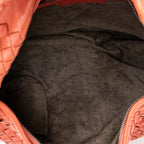 Shoulder Bag Large Veneta Hobo Orange Intrecciato Leather