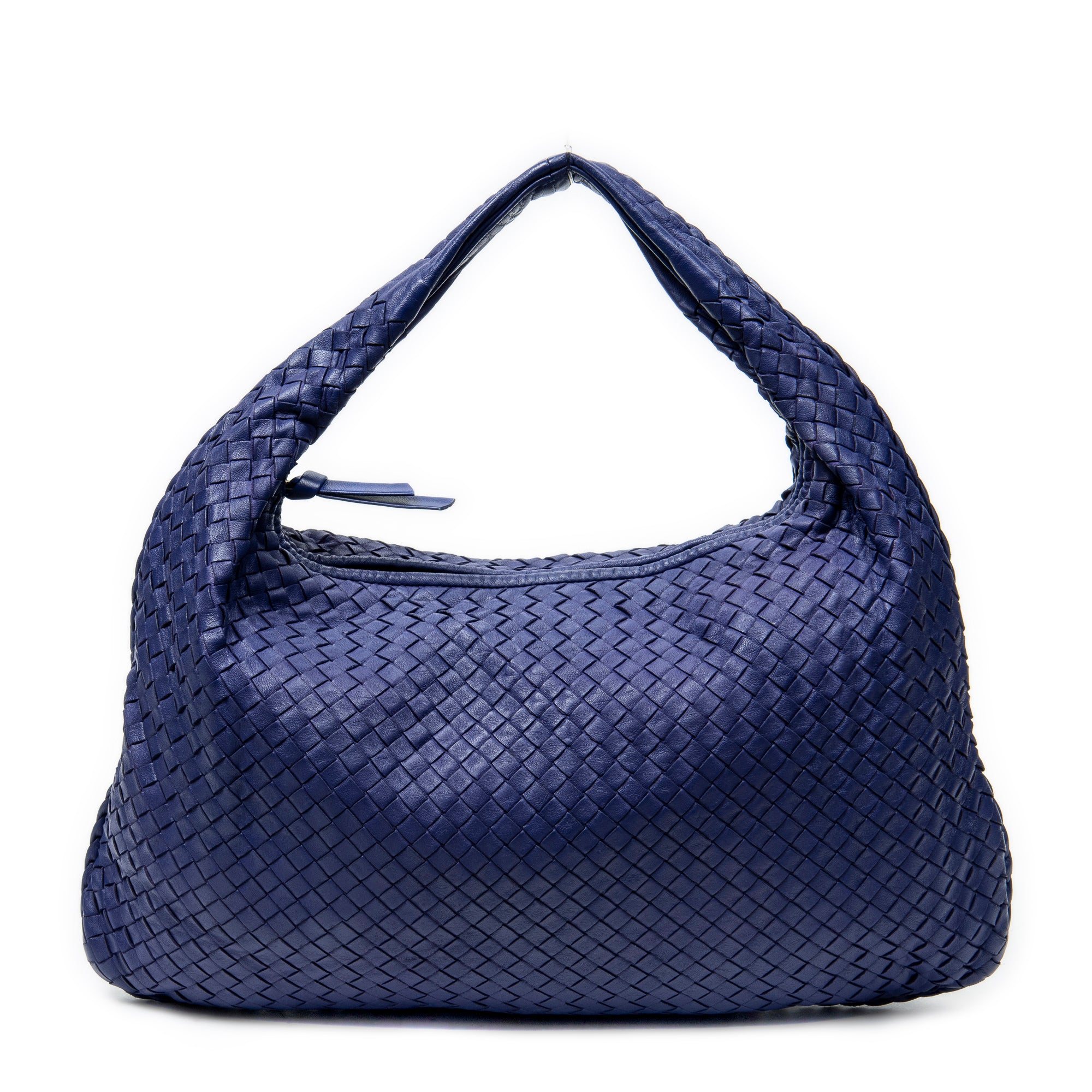 Shoulder Bag Large Veneta Hobo Purple Intrecciato Leather