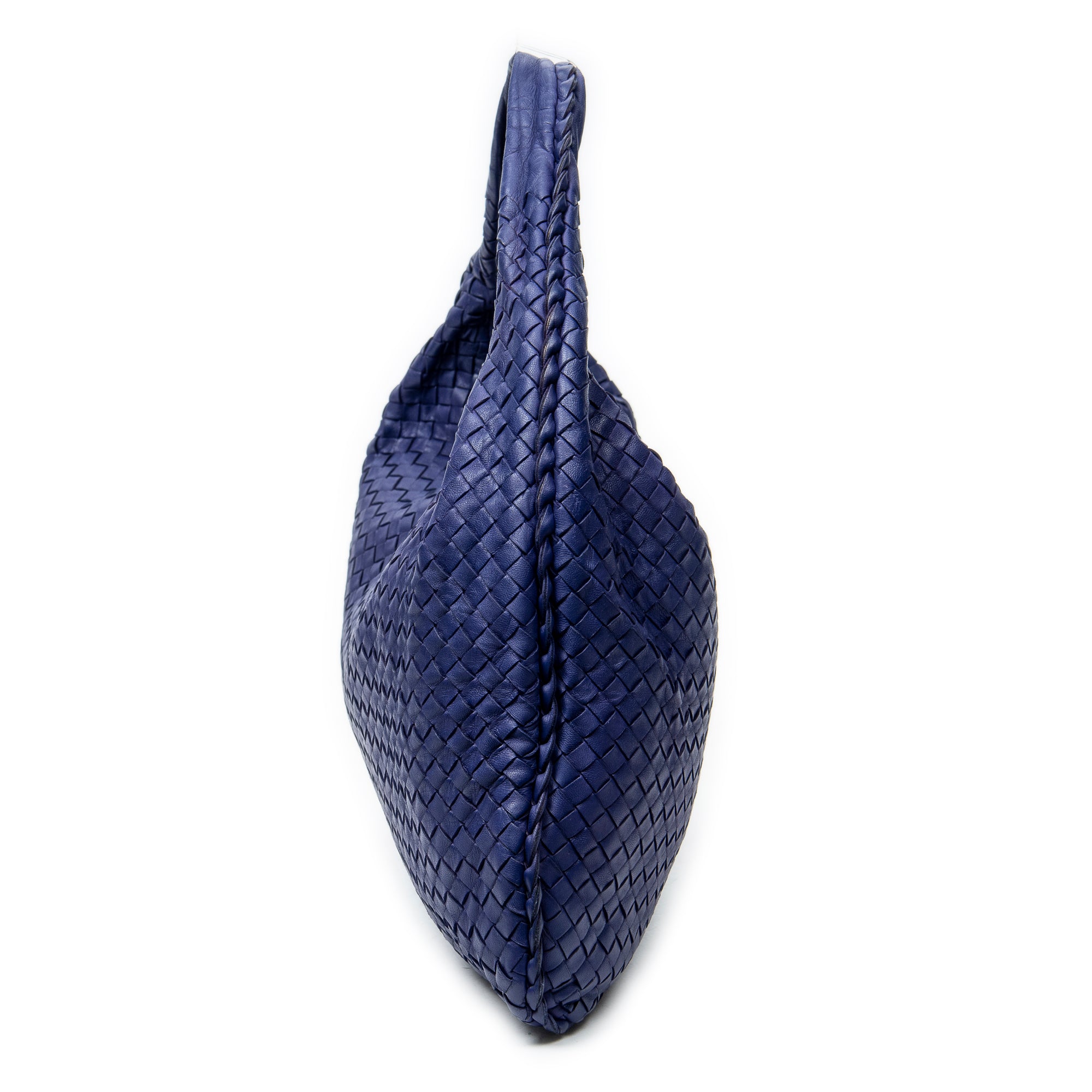 Shoulder Bag Large Veneta Hobo Purple Intrecciato Leather