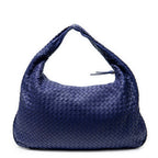 Shoulder Bag Large Veneta Hobo Purple Intrecciato Leather