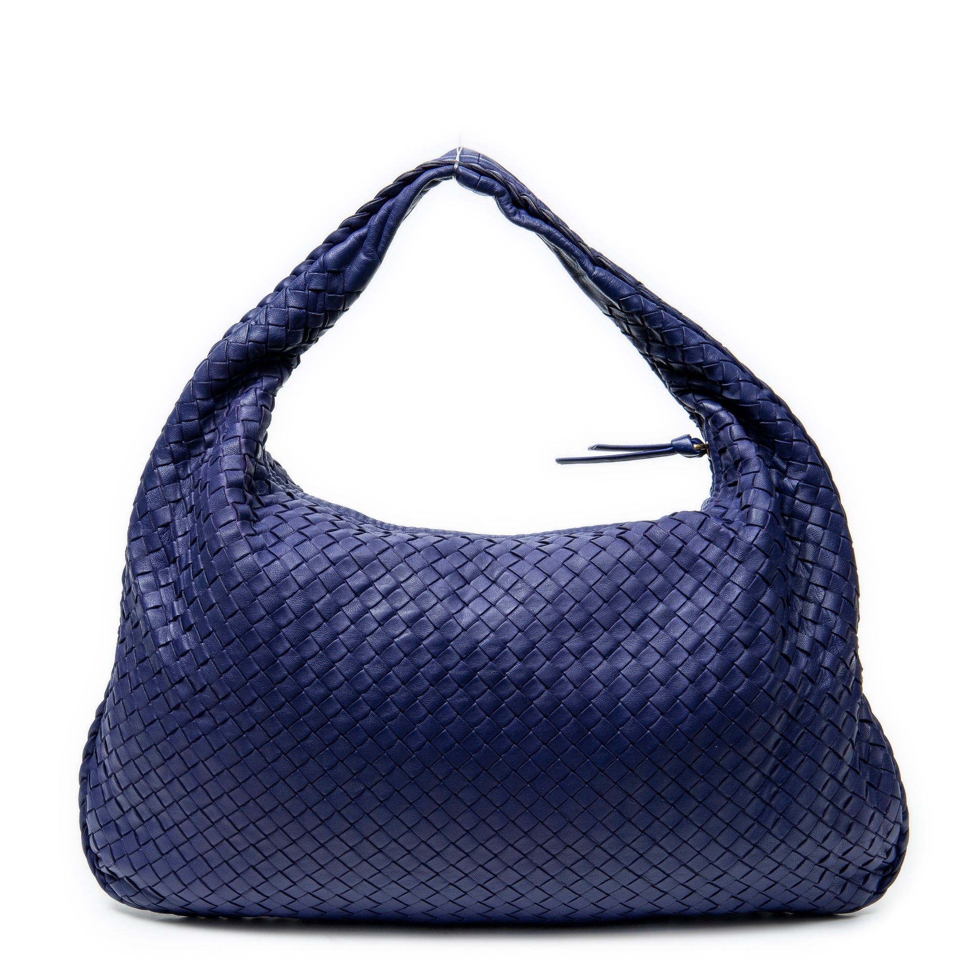 Shoulder Bag Large Veneta Hobo Purple Intrecciato Leather