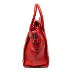 Handbag Mini Luggage Red Grained Calfskin Leather