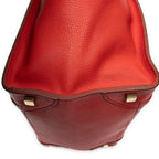 Handbag Mini Luggage Red Grained Calfskin Leather