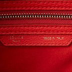 Handbag Mini Luggage Red Grained Calfskin Leather