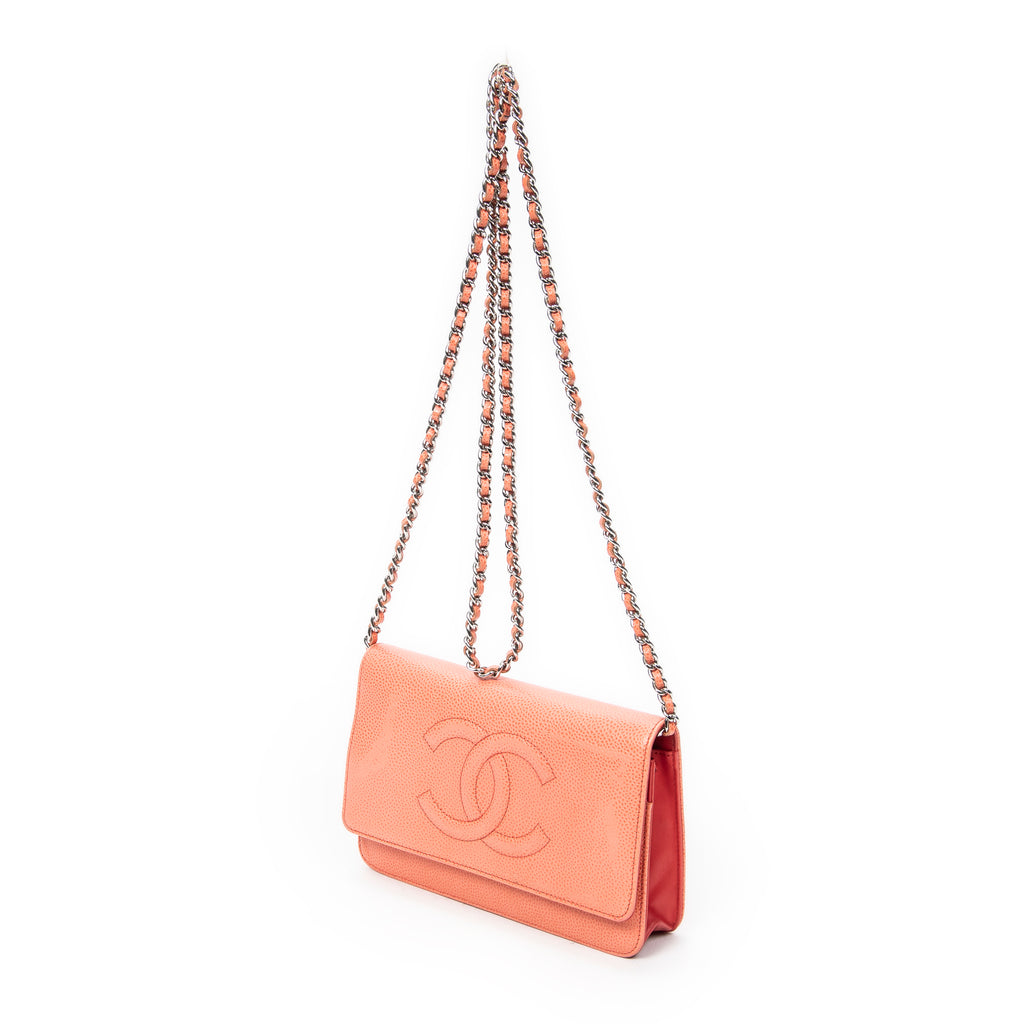 Shoulder Bag Timeless Wallet on Chain Orange Caviar Leather