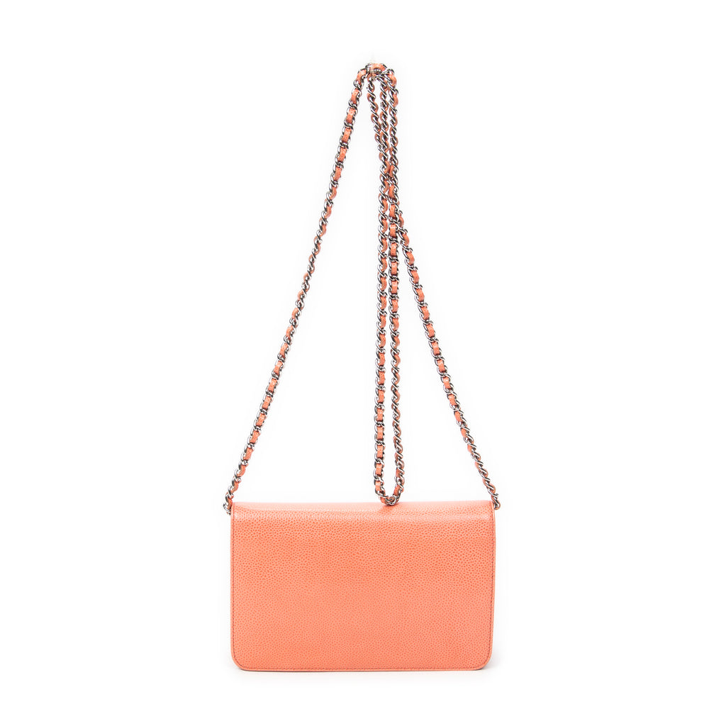Shoulder Bag Timeless Wallet on Chain Orange Caviar Leather