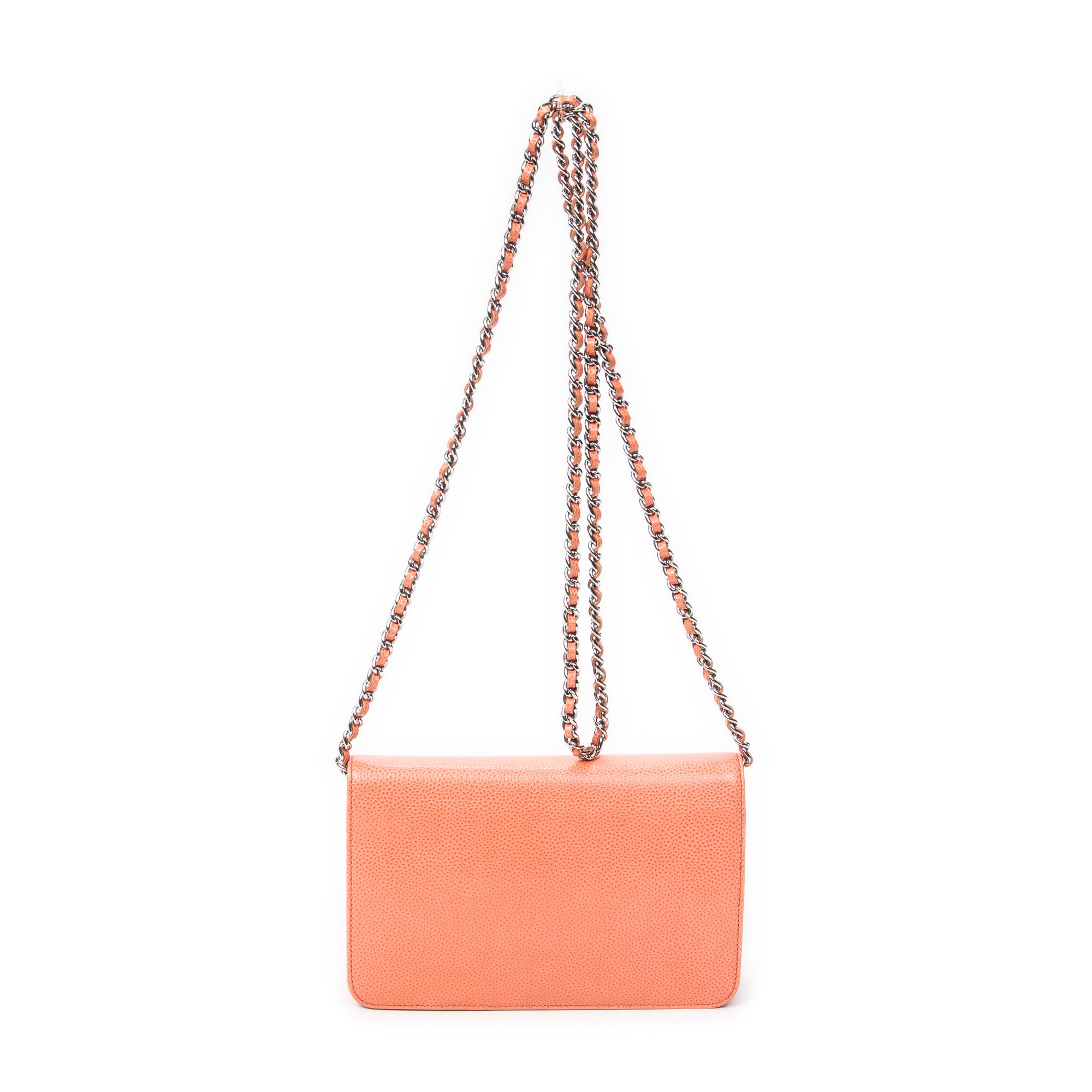 Shoulder Bag Timeless Wallet on Chain Orange Caviar Leather