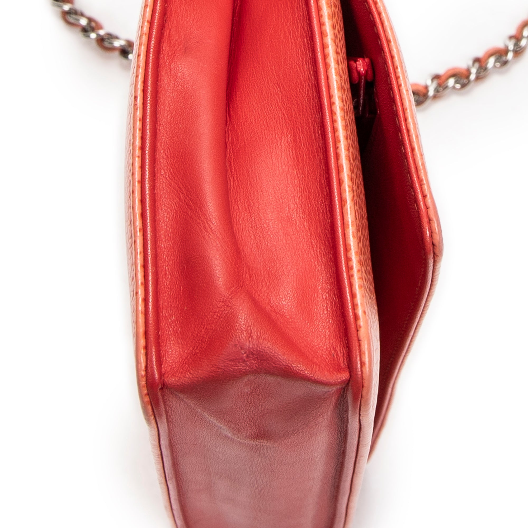 Shoulder Bag Timeless Wallet on Chain Orange Caviar Leather