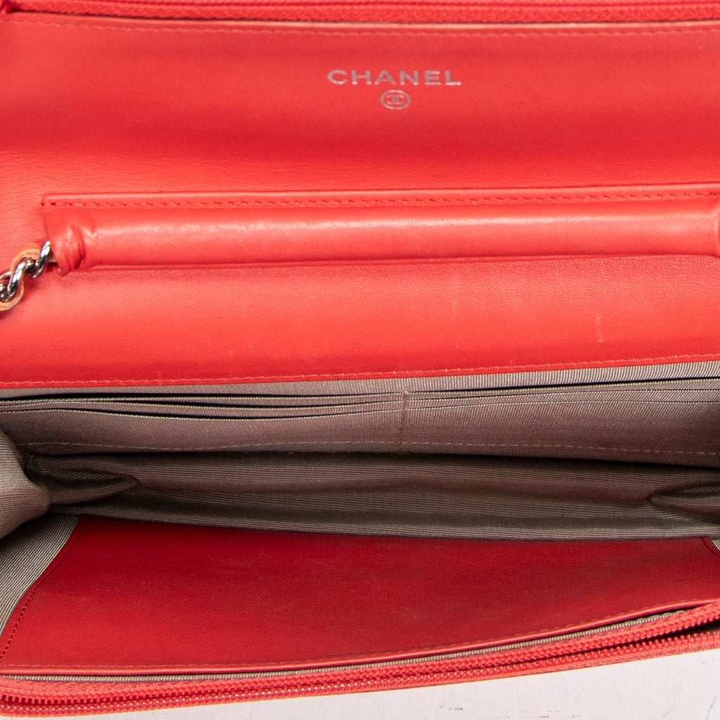 Shoulder Bag Timeless Wallet on Chain Orange Caviar Leather