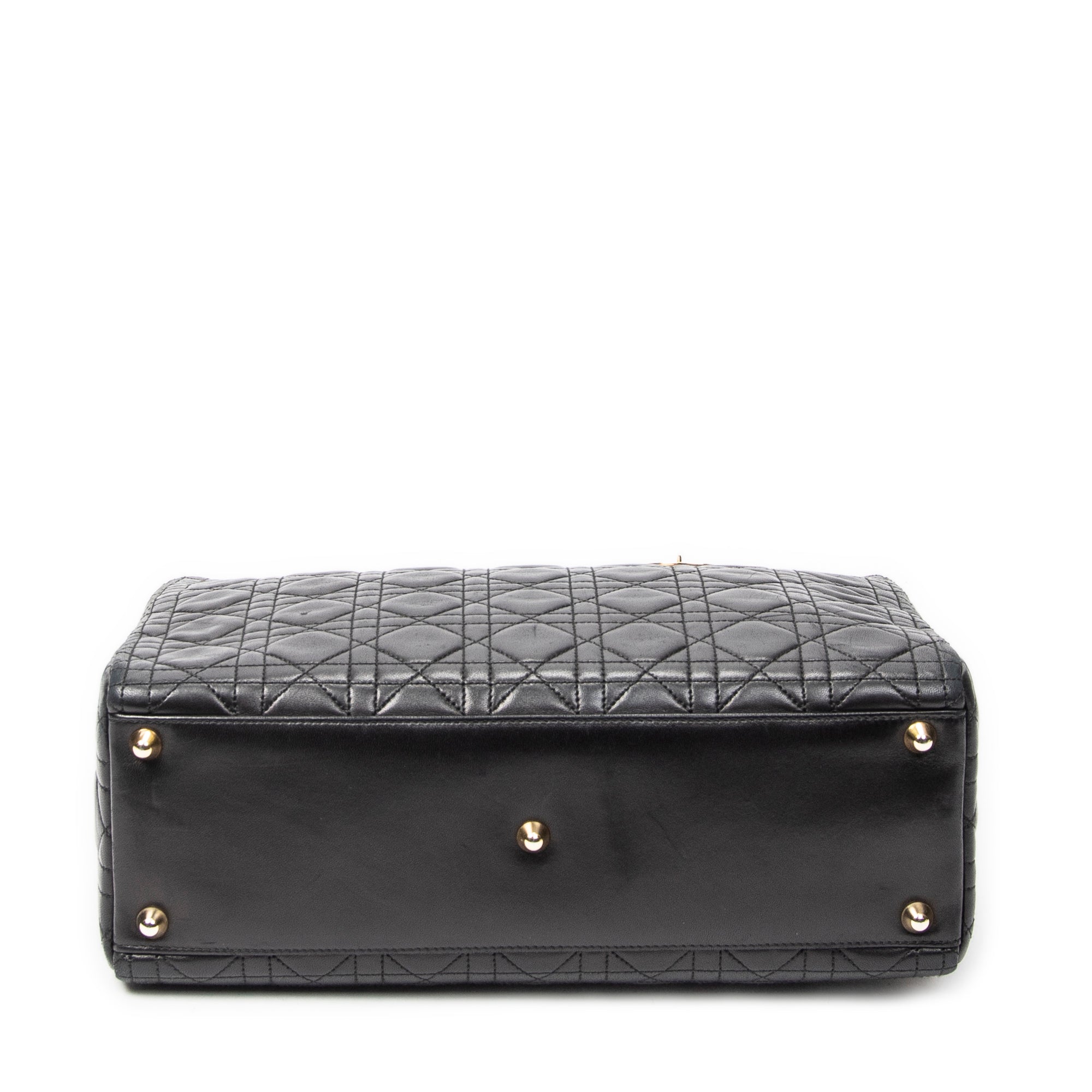 Shoulder Bag Large Lady Dior Zip Black Cannage Lambskin Leather