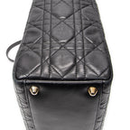 Shoulder Bag Large Lady Dior Zip Black Cannage Lambskin Leather
