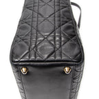 Shoulder Bag Large Lady Dior Zip Black Cannage Lambskin Leather