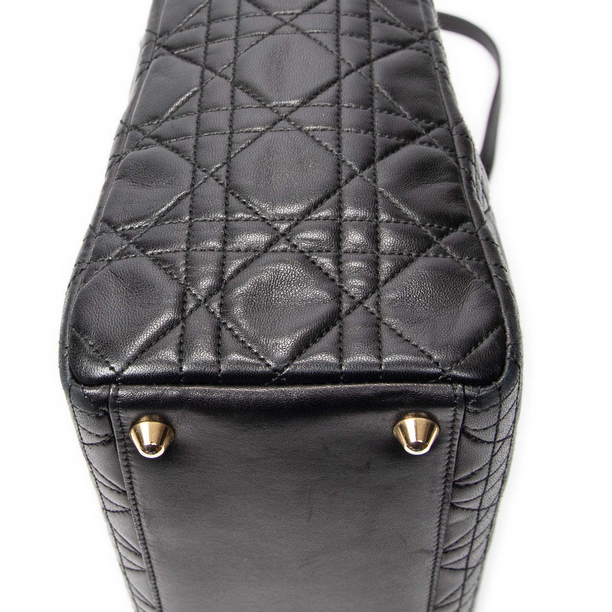 Shoulder Bag Large Lady Dior Zip Black Cannage Lambskin Leather