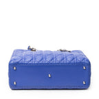Shoulder Bag Large Lady Dior Zip Blue Cannage Lambskin Leather