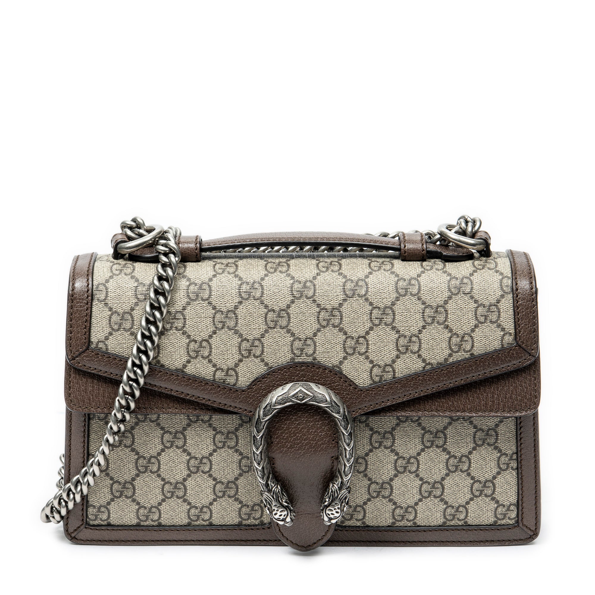 Bolso de Hombro Dionysus Top Handle Cadena Bandolera Lona Estampada Beige Supreme