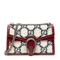 Bolso de hombro pequeño Dionysus con cadena, bandolera, lona GG de tweed color marfil