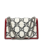 Bolso de Hombro Pequeño Dionysus con Cadena Cruzada de Lona Tweed GG Color Marfil