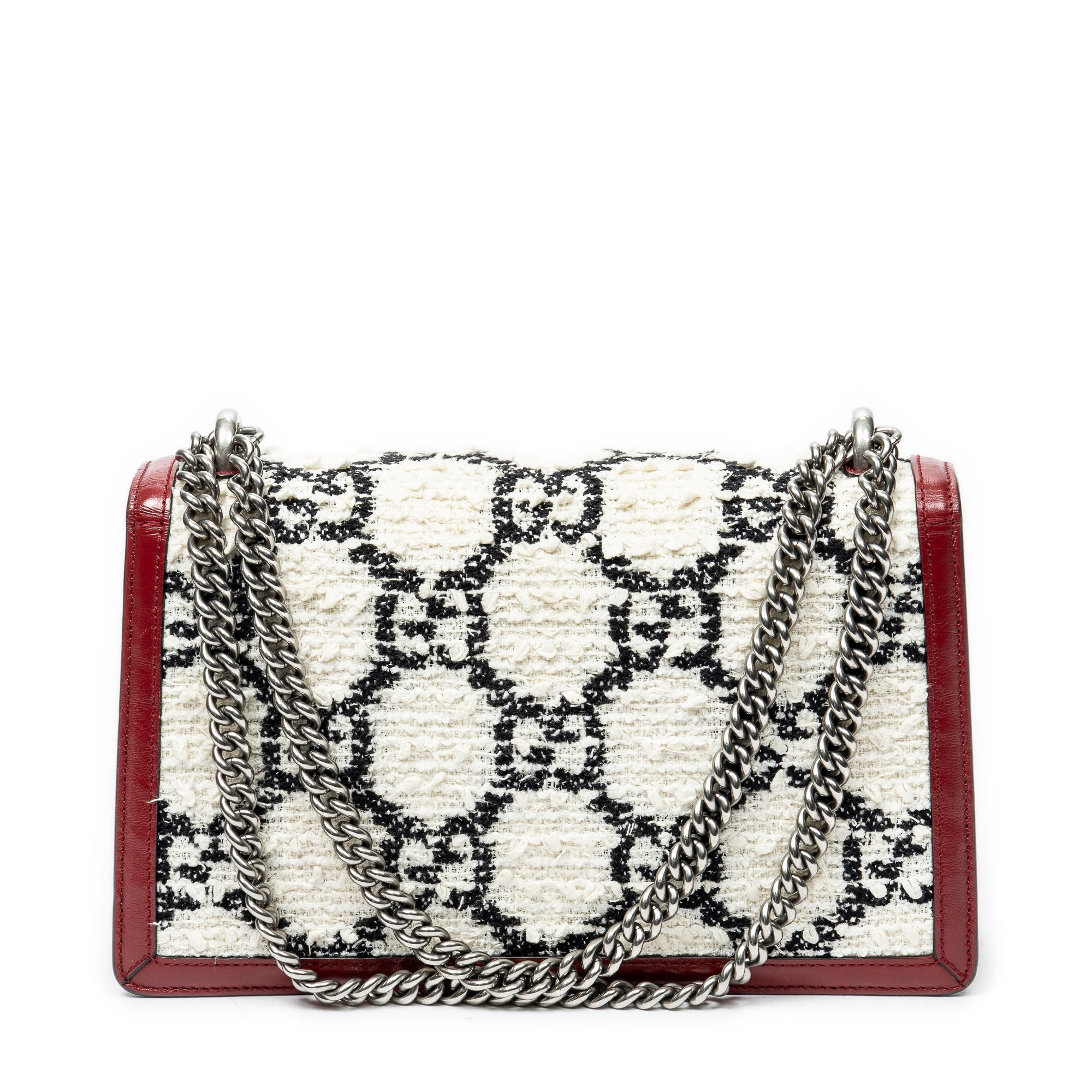 Bolso de Hombro Pequeño Dionysus con Cadena Cruzada de Lona Tweed GG Color Marfil