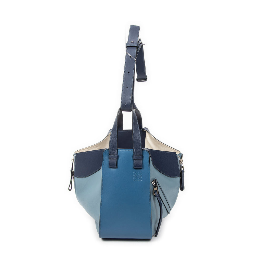 Shoulder Bag Small Hammock Blue Calfskin Leather