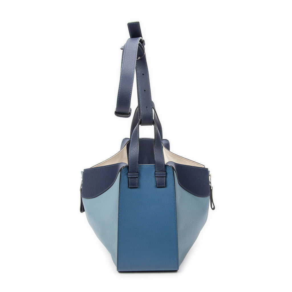 Shoulder Bag Small Hammock Blue Calfskin Leather