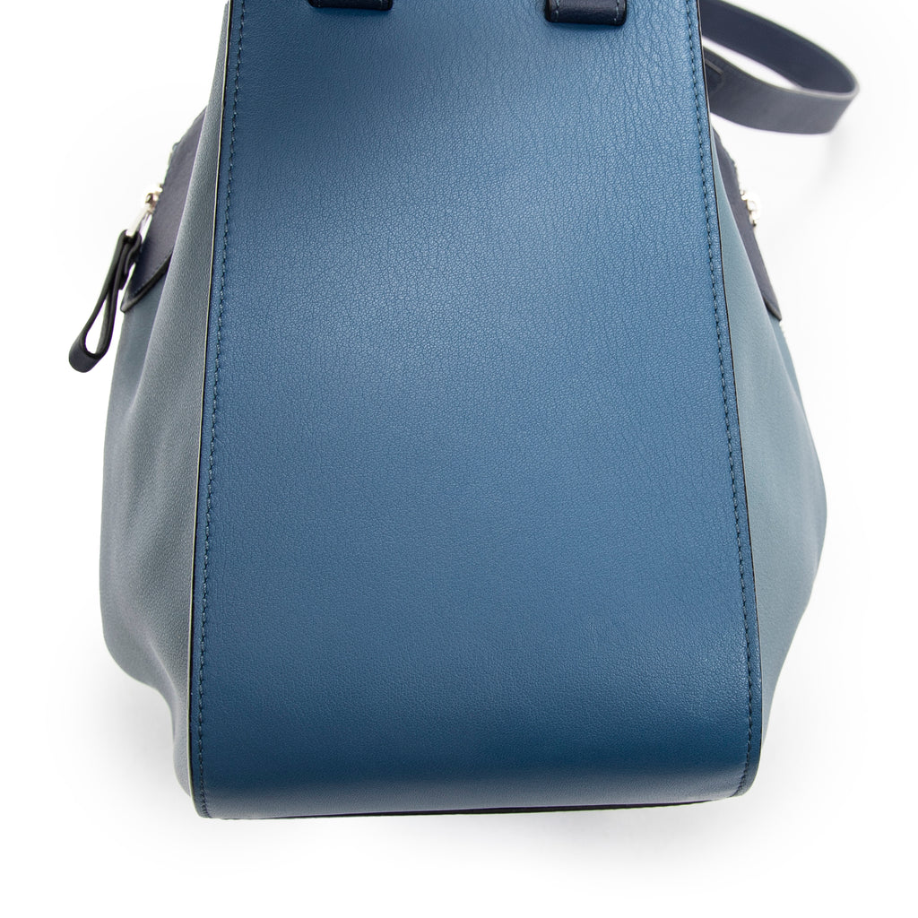 Shoulder Bag Small Hammock Blue Calfskin Leather