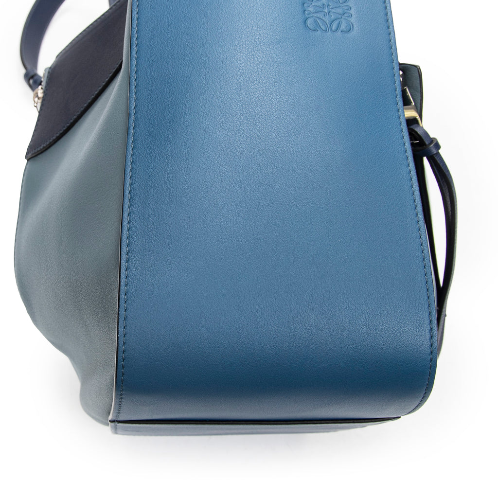 Shoulder Bag Small Hammock Blue Calfskin Leather