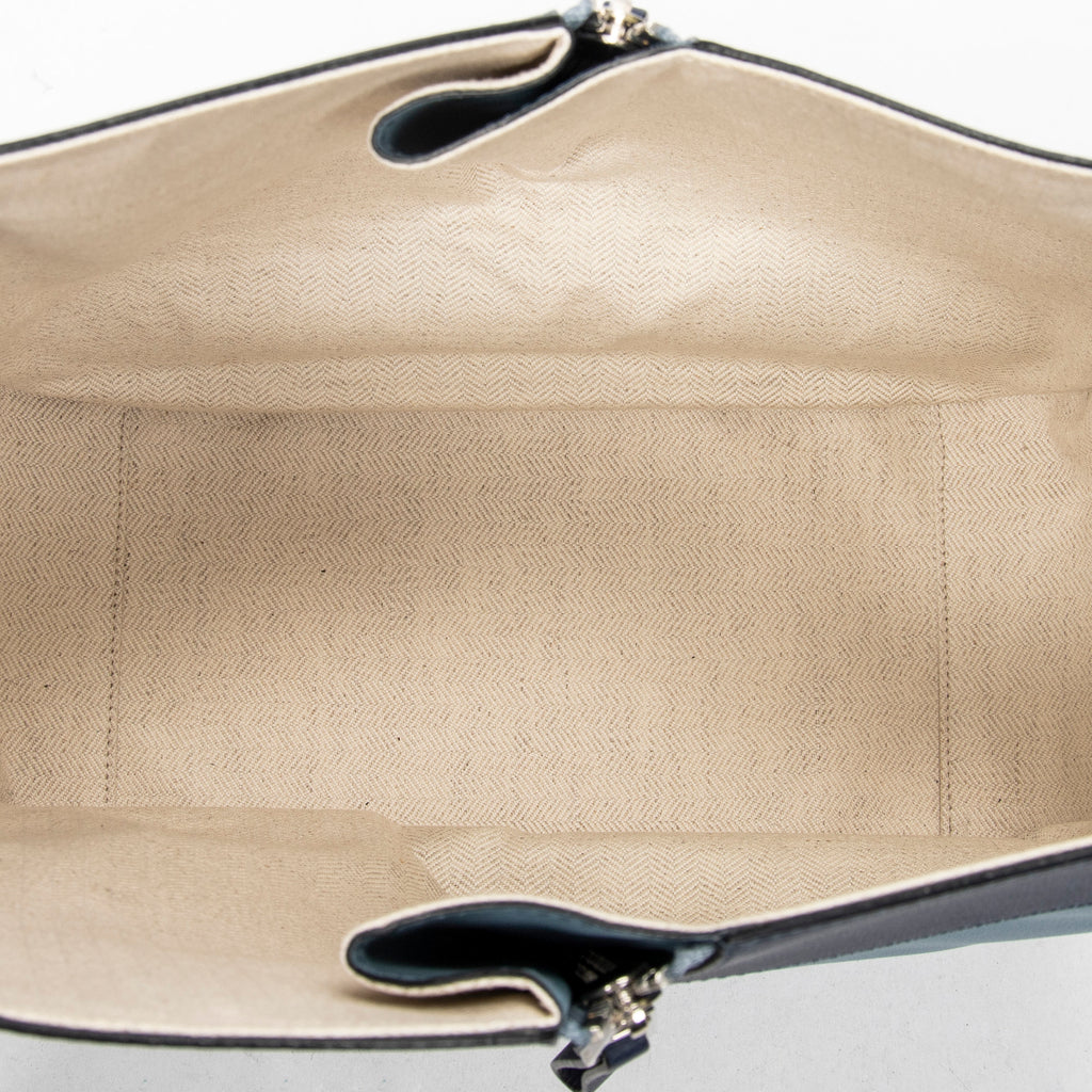 Shoulder Bag Small Hammock Blue Calfskin Leather