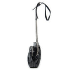 Shoulder Bag Small Chain Crossbody Black Matelasse Lux Leather