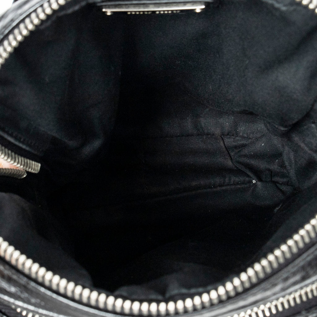 Shoulder Bag Small Chain Crossbody Black Matelasse Lux Leather