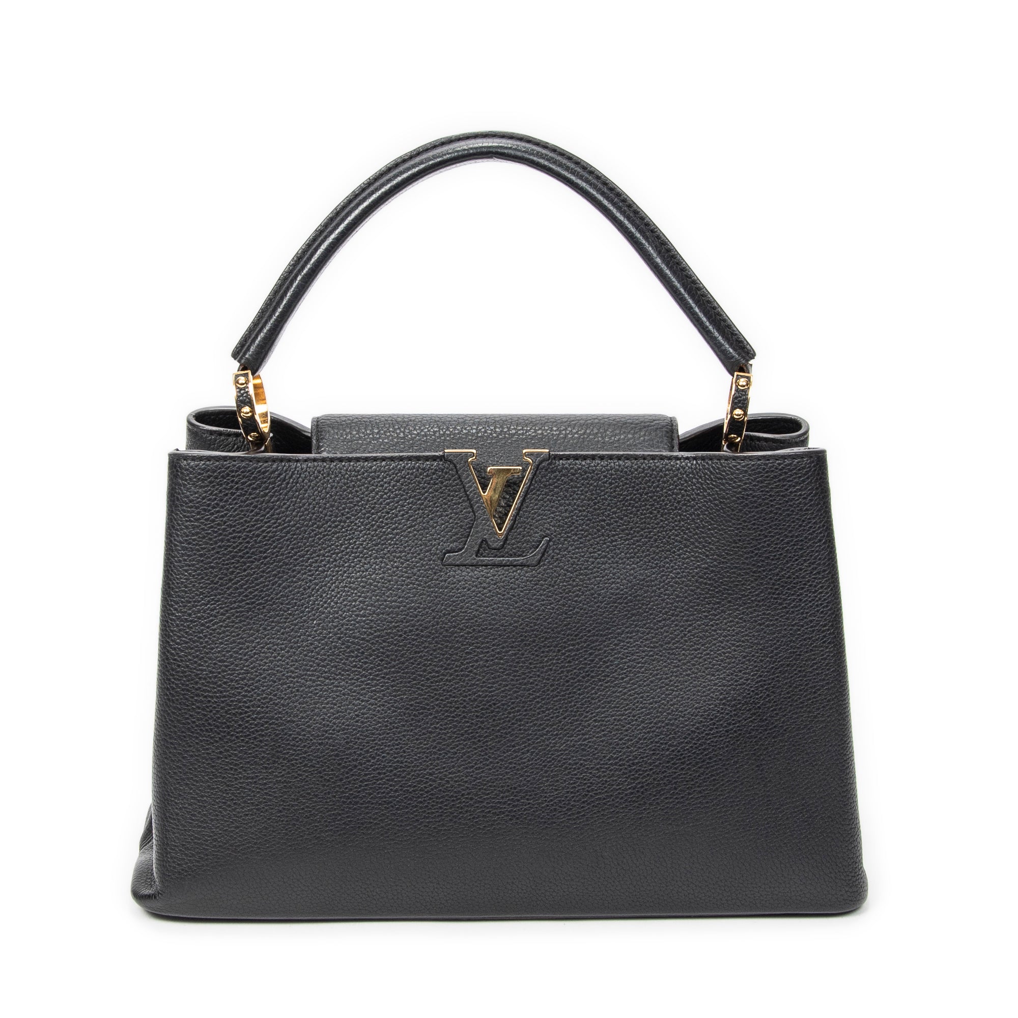 Shoulder Bag Capucines GM Black Taurillon Clemence Leather