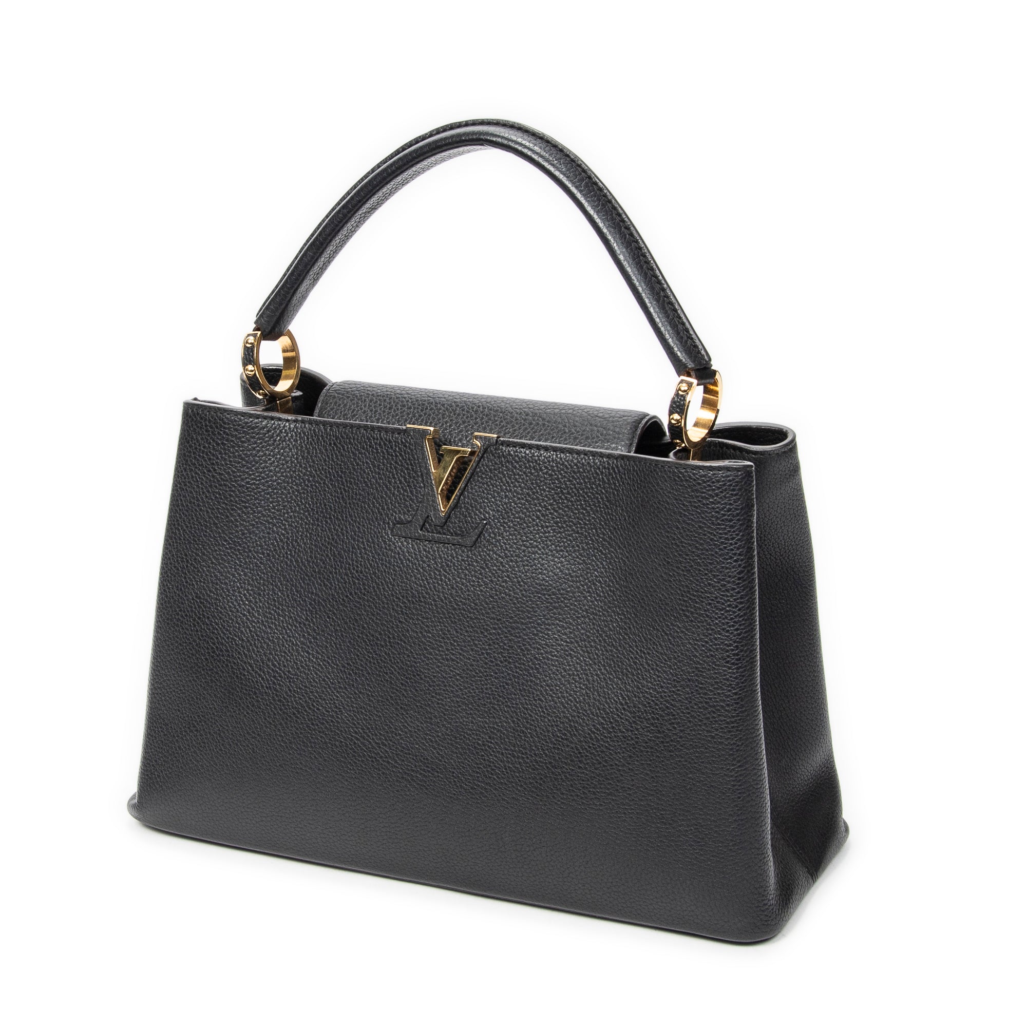 Shoulder Bag Capucines GM Black Taurillon Clemence Leather