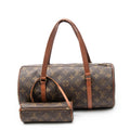 Handbag Papillon 30 Brown Monogram Canvas