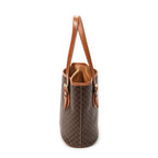 Shoulder Bag Vintage Bucket Tote Brown Macadam Coated Canvas