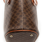 Shoulder Bag Vintage Bucket Tote Brown Macadam Coated Canvas