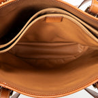 Shoulder Bag Vintage Bucket Tote Brown Macadam Coated Canvas