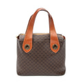 Handbag Zip Square Tote Brown Macadam Coated Canvas