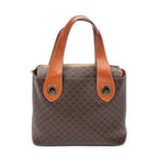 Handbag Zip Square Tote Brown Macadam Coated Canvas