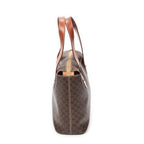 Handbag Zip Square Tote Brown Macadam Coated Canvas
