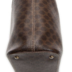 Handbag Zip Square Tote Brown Macadam Coated Canvas