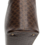 Handbag Zip Square Tote Brown Macadam Coated Canvas