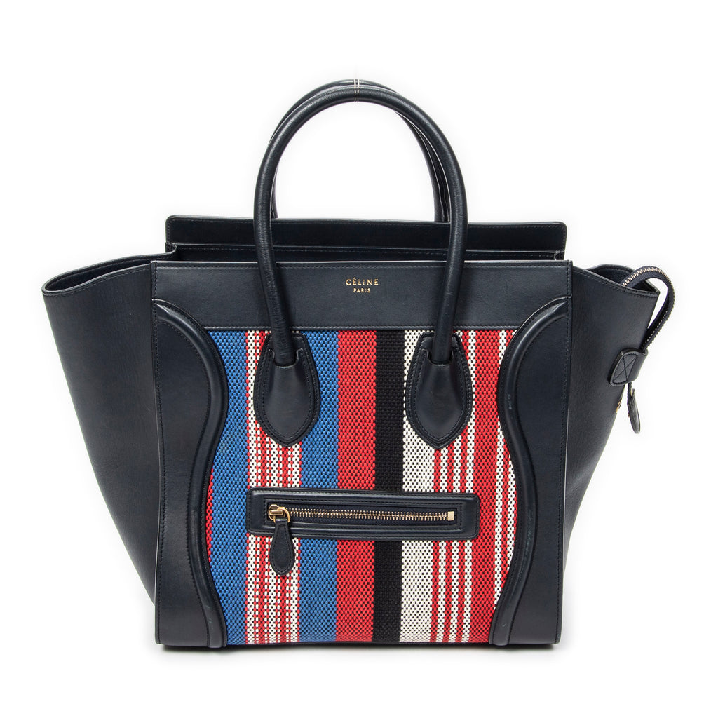 Handbag Mini Luggage Navy Calfskin Leather