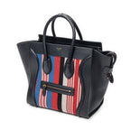 Handbag Mini Luggage Navy Calfskin Leather