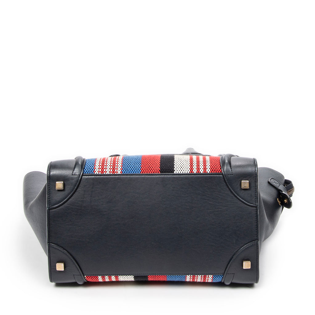 Handbag Mini Luggage Navy Calfskin Leather