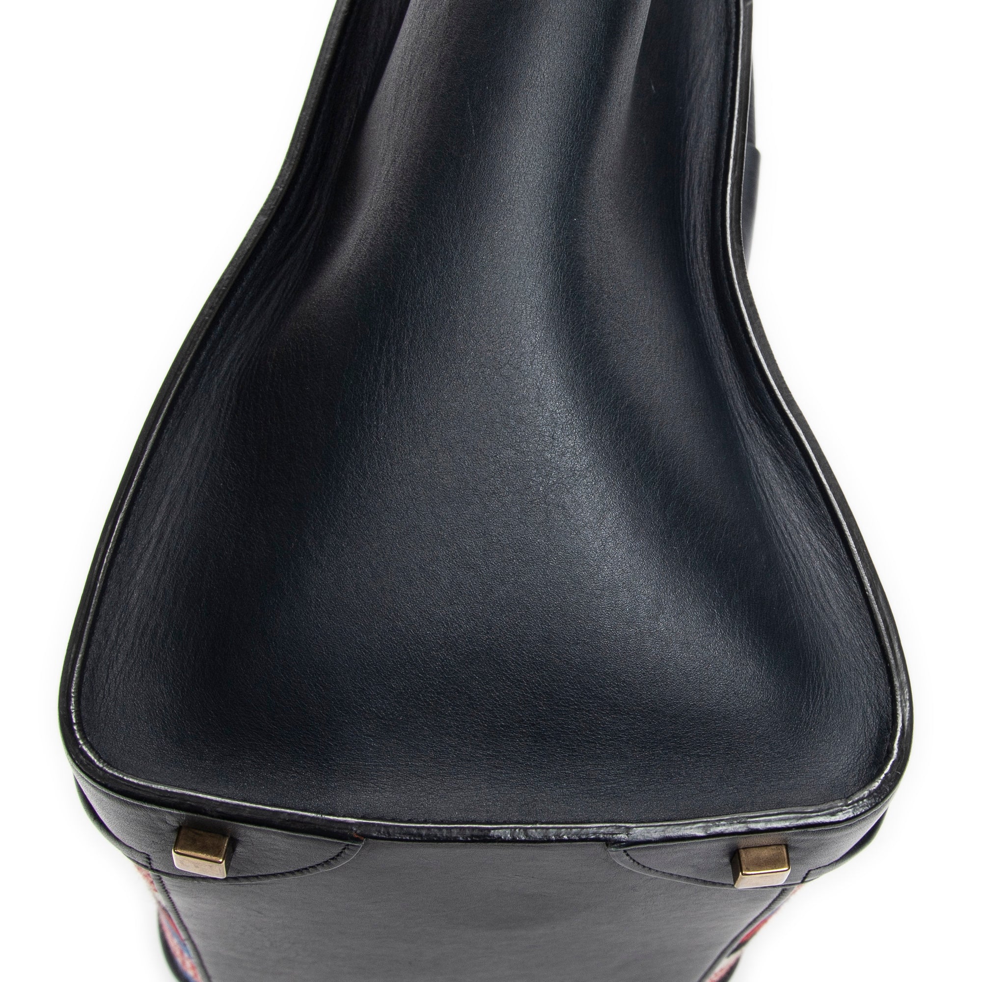 Handbag Mini Luggage Navy Calfskin Leather