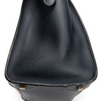 Handbag Mini Luggage Navy Calfskin Leather