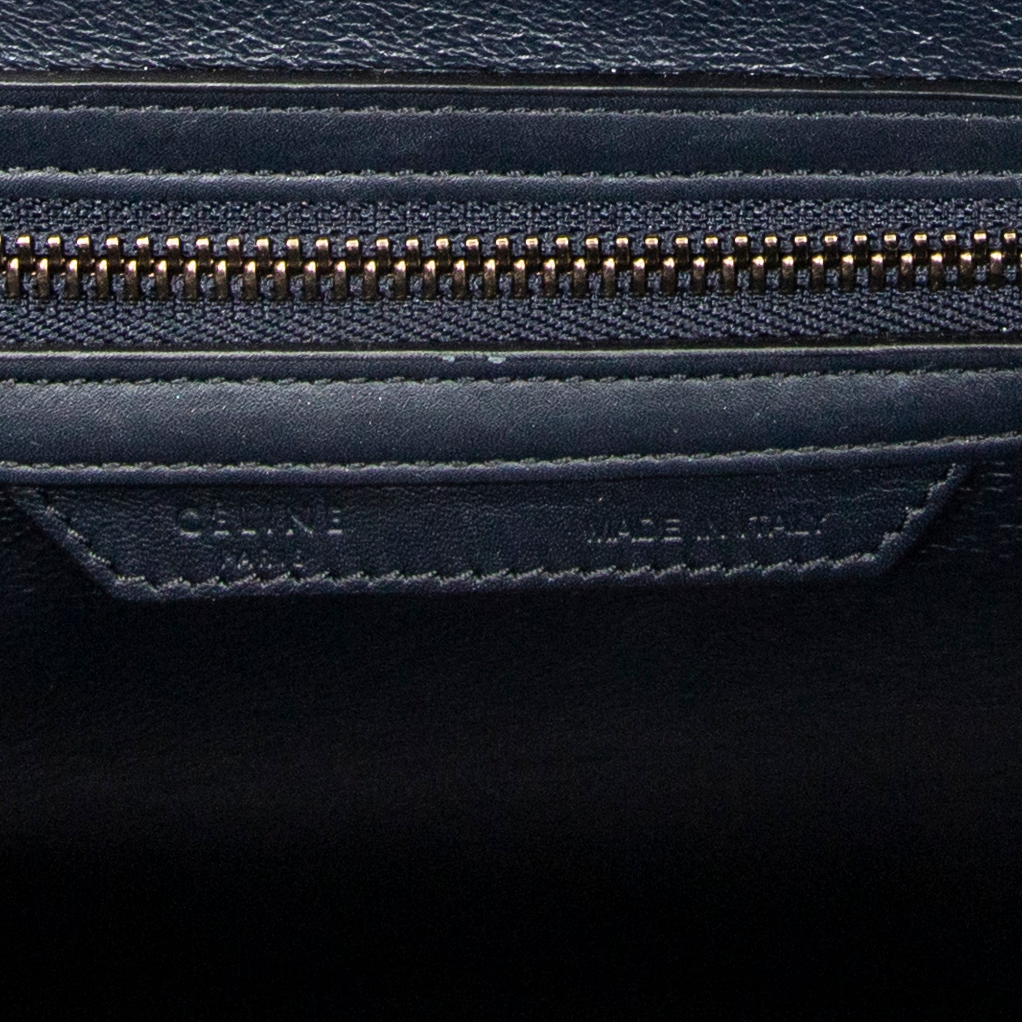 Handbag Mini Luggage Navy Calfskin Leather