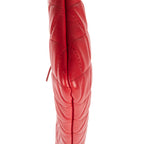 Clutch Large Charm O-Case Zip Red Quilted Lambskin Leather